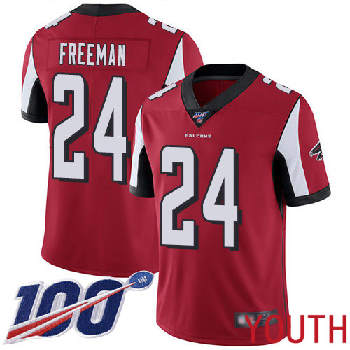 Atlanta Falcons Limited Red Youth Devonta Freeman Home Jersey NFL Football #24 100th Season Vapor Untouchable